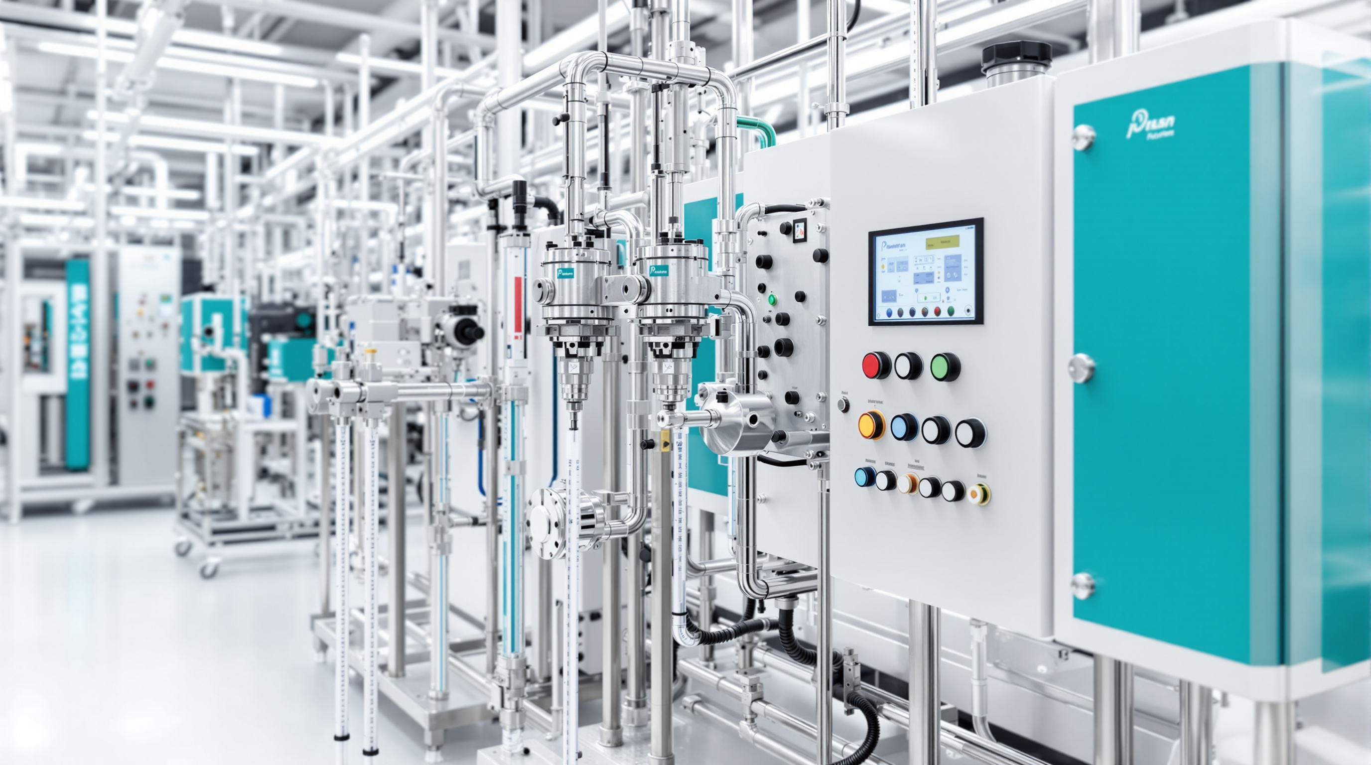 Chemical dosing skid with diaphragm metering pumps and stainless steel tubing